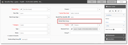 Benefit Plan Default Rate Group