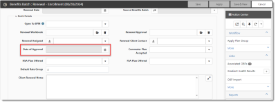 Benefits Batch Date of Approval Field