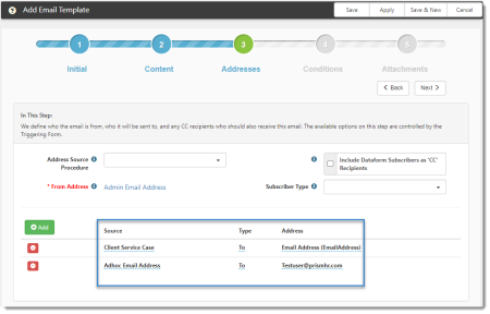 Email Template Step 3 with Addresses Set