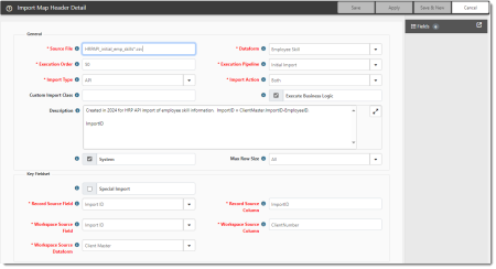 Employee Benefits Import Map Header for Ongoing Imports