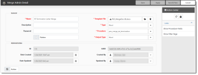 Employee Termination Letter Word Merge - Merge Admin Detail Record