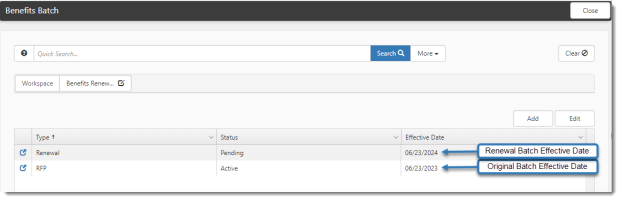 Benefits Batch Effective Dates