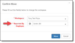 Confirm Move Popup Window