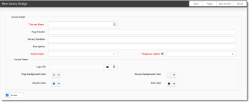 Survey Design Form on Initial Load