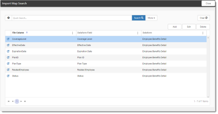 Employee Benefits Detail Dataform Fields