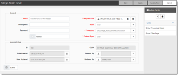 Benefit Renewal Workbook Merge Admin Detail Record