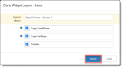 Example of Completed Clone Widget Layout - Items Window