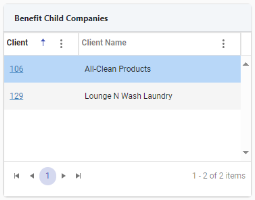 Benefit Child Companies Widget